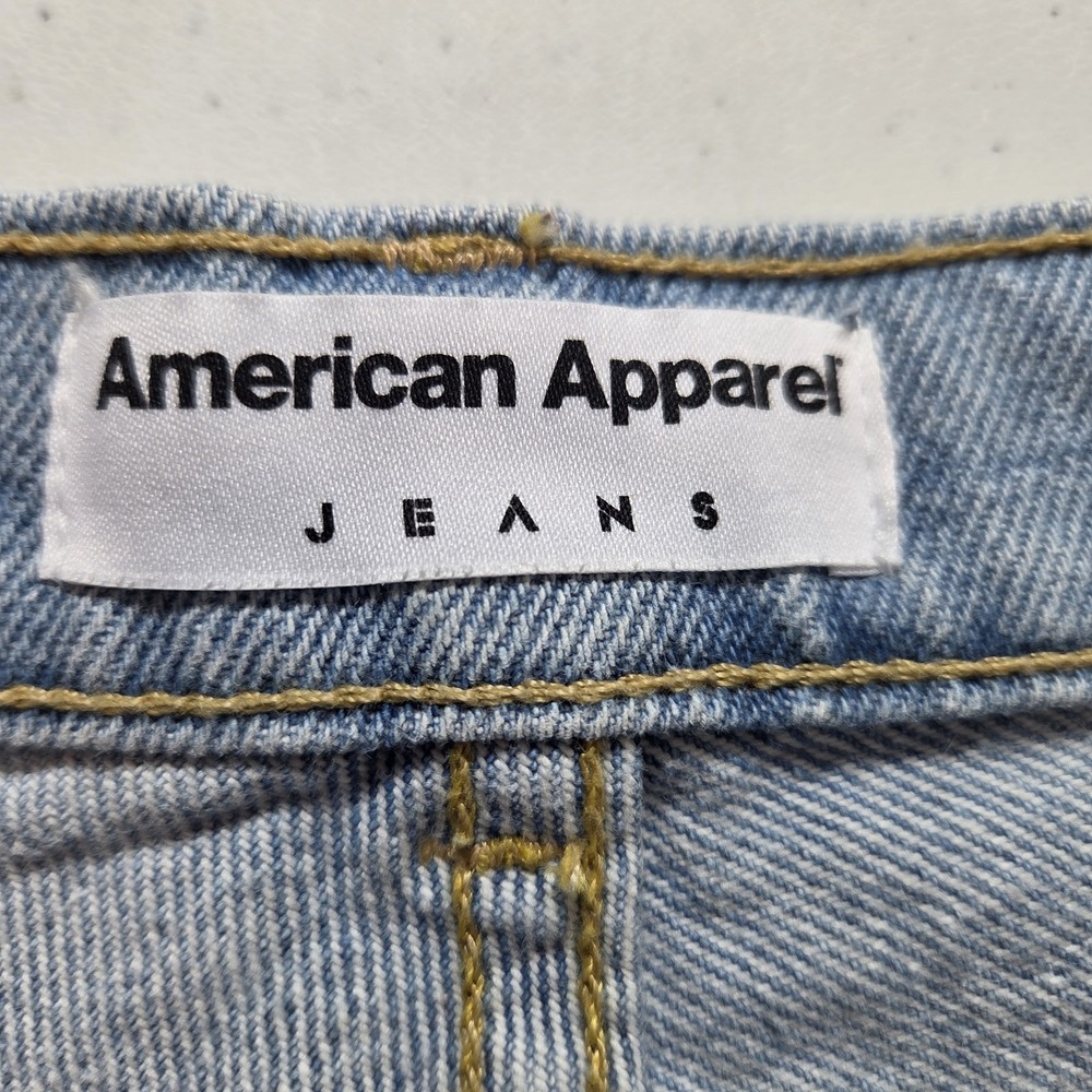 American Apparel Womens Denim Cuffed Shorts High Rise Size 25 Festival Beach - Picture 5 of 8